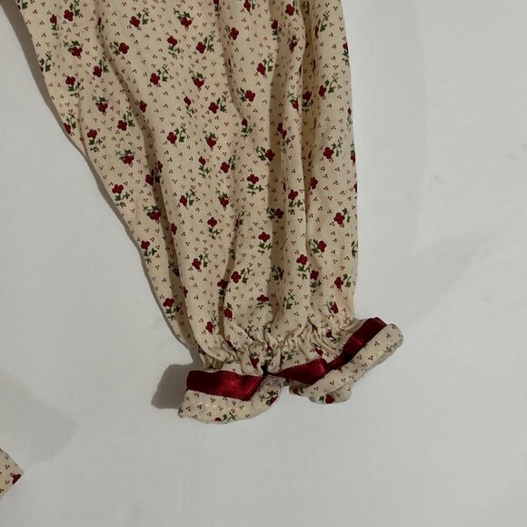 Vintage Dress Cotton Slip Floral Long Sleeve Old Time Clothing Ruffle Collar 3Y - Picture 10 of 16